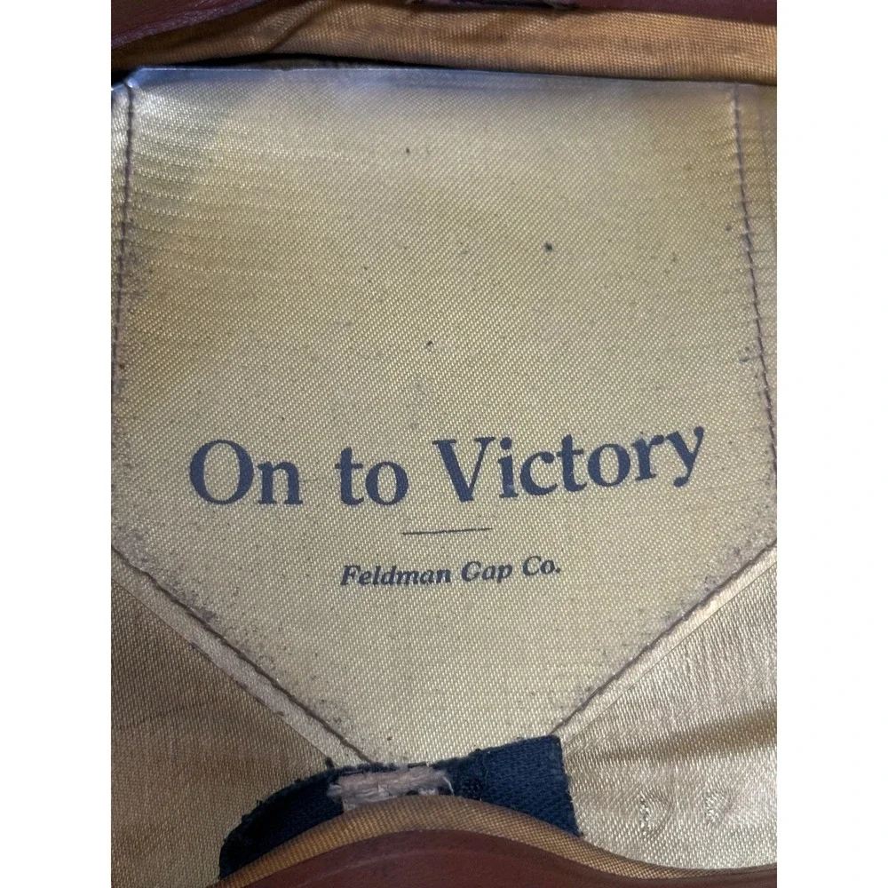 Vintage WWII US Army Officer Service Cap Feldman Cap Co On to Victory Visor Hat